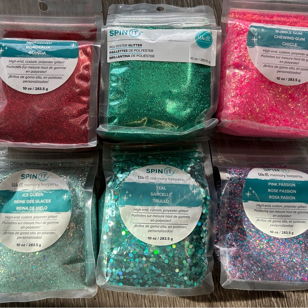 Spin It Glitter Set - Pink, Green, Teal